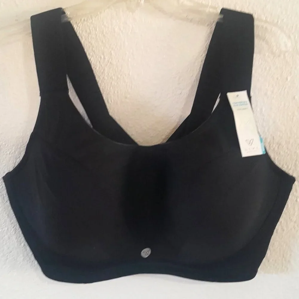 LIVI Sports Bra Convertible Max Support Underwire High Impact 42DDD Black NWT